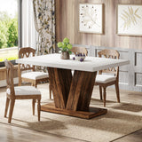 Tribesigns 47-Inch Dining Table for 4-6, White Kitchen Dinner Table