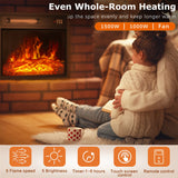 18Inch Electric Fireplace Insert, Freestanding & Recessed Electric Stove