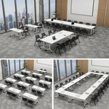 Foldable Mobile Conference Table with Wheels, Flip Top Design