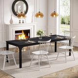 78.7 Inches Long Dining Table for 6-8 Person, Large Rectangle Wood Dining Table, Dinner Table (Only Table) (Black)