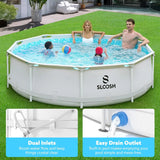 JOYFY Round Above Ground Pool 12ft/10ft/15ft Outdoor with Filter Pump