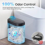 5 Gallon Bathroom Trash Can with Lid, Automatic Motion Sensor Black Trash Can