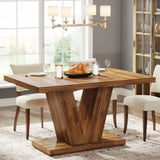 Tribesigns 47-Inch Dining Table for 4-6, White Kitchen Dinner Table with Heavy Duty Pedestal