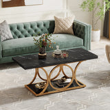 Tribesigns Rectangle Coffee Table, 47.24-inch Modern Coffee Tables for Living Room
