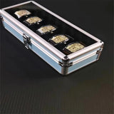 1pc Watch Display Storage Case 6/12/24 Grid Jewelry Watches Display Storage Box Square Case Suede Inside Rectangle Watch Holder