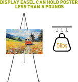 6 Pack Portable Foldable Metal Easel Stand for Display, Signs, Wedding, Arts, Painting, Adjustable