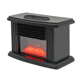 350W Mini Electric Fireplace Adjust 15-32°C Heater with 3D Realistic Flame