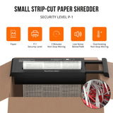 Small Paper Shredder for Home, 6 Sheet Strip Cut Paper Shredder