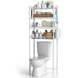 Bathroom Organizer Shelves Space Saver Over Toilet, Above Toilet Storage Rack, MD DC PRINT