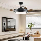 42 Inch Fandelier Ceiling Fan with Light Retractable Ceiling Fan with Lights