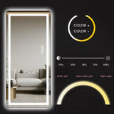 Full Length Mirror with LED Lighting Vertical Wall Decor Mirror for Bedroom