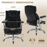 600LB Big Tall Executive Office Chair 5D Flip Arms Pocket Spring Lumbar Support High Back Cloth Desk Rubber Wheels