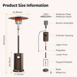 55,000 BTU Propane Patio Heater, Portable Outdoor Heater for Large Spaces