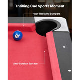 SucceBuy 6 ft Pool Table Adjustable Feet Game Table Includes Ball Cue