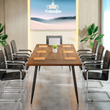 Tribesigns 6FT Conference Table, Rectangular Meeting Room Tables, Modern Industrial Seminar Table Boardroom Desk with Metal Legs