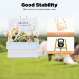 Wedding Easel Stand, 2 Pack Gold Roadway Sign Stand, 50x104cm Foldable Display Easel for Wedding