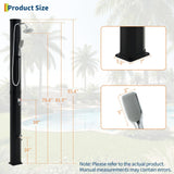 7.2FT Freestanding Solar Heated Pool Shower 9.3 Gallon Outdoor Shower Kit With Handheld Foot Faucet Hot Cold