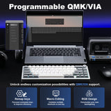 YUNZII AL68 Silver Wireless Custom Mechanical Keyboard, QMK/VIA Aluminum Keyboard