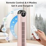 T Tower Fan-, Bladeless Oscillatg Fan with Remote, 6 Speeds and 4 Modes