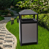 Commercial garbage bin with ashtray, 38 gallons, outdoor garbage bin, garbage bin