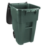 50-Gallon Heavy-Duty Wheeled Trash Can with Ergonomic Handle for Commercial Use