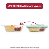 Deep Round Glass Baking Dish 9.5 Inch Oven Safe Tempered Glass Bakeware