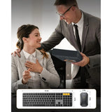 Wireless Backlit Keyboard and Mouse Combo for Multi-Device Use, Rechargeable
