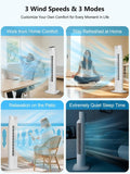 Electric Tower Fan with Remote, Quiet Cooling, Oscillating, 7.5H Timer