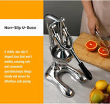 Heavy Duty Manual Citrus Juicer with U-Shaped Base, Stainless Steel Hand Press for Oranges