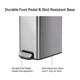 2.6 Gallon Small Stainless Steel Step Trash Can for Bedroom and Office Use, Silver Soft-Close