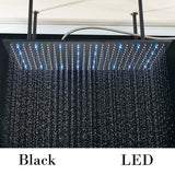 Nickel/Chrome/Black LED 40cm/80cm rectangular brass shower nozzle faucet bathroom accessories