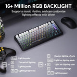ATTACK SHARK M86 Wireless Mechanical Gaming Keyboard, 75% Gasket Hot Swappable RGB Custom Keyboard, Side Printed PBT Keycaps