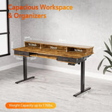 63x24 Inches Electric Standing Desk with Keyboard Tray, Height Adjustable Stand up Desk