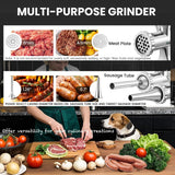 Manual Meat Grinder with Stainless Steel Sausage Stuffer, Hand Crank Mincer for Beef