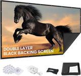 60 inch Projector Screen with Black Backing for Home Theater and Outdoor