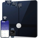Smart WiFi Body Scale with Bluetooth Connectivity for Bathroom Use: Advanced 13Parameter Body Composition