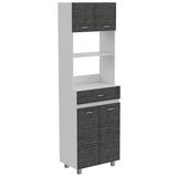 Caribe Microwave Cabinet, Four Legs, One Drawer, Double Door, One Shelf  White