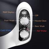 Aquatiz Non-Electric Bidet Attachment for Toilet Seat, Dual Temperature Rear and Feminine Wash, 7.9ft Hot