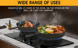 3PCS Pre-Seasoned Cast Iron Skillet Set, Pans for Oven Grill Campfire