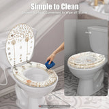 Clear Resin Toilet Seat Stainless Steel Hinged Toilet W/ Dried Flowers Cover 330Lbs