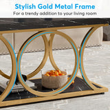 Tribesigns Rectangle Coffee Table, 47.24-inch Modern Coffee Tables for Living Room