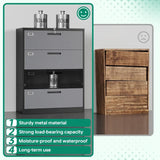 4 Drawer Lateral Metal Filing Cabinet with Lock-File Cabines-Organization Storage Cabinets