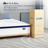Crystli Queen Mattress 14 Inch-Medium Firm Support, Pressure & Pain Relief