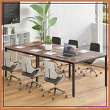8 FT Conference Table 95x48 Inch Office Desk Heavy Duty Metal Frame