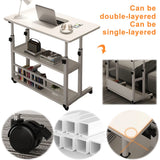 Swivel Wheel Home Desk Height Adjustable Bedside Table with Rolling Wheels Mobile Laptop Standing Desk
