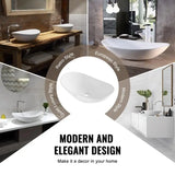 Oval Vessel Sink, 23.3" x 14.2" Bathroom Vessel Sink Bowl Countertop, White Ceramic Bathroom Sinks Above Counter, Bowl Sink with Modern Style, Well-Packaged for Bathroom