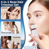 2025 Rechargeable Nose and Ear Hair Trimmer with LED Dispaly for Women Men4 in 1 Painless Eyebrow Facial