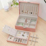 Jewelry Box for Necklaces Rings Earrings, Double Layers Storage for Women