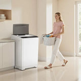 Portable washing machine for home, apartment, RV use; white plastic unit with 18lbs capacity