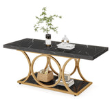 Tribesigns Rectangle Coffee Table, 47.24-inch Modern Coffee Tables for Living Room
